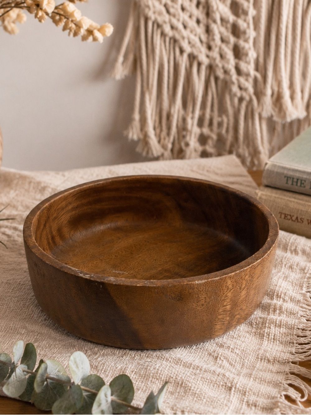 Vintage Handcrafted Monkey Pod Wood Bowl Philippines Trinket Dish Rustic Decor